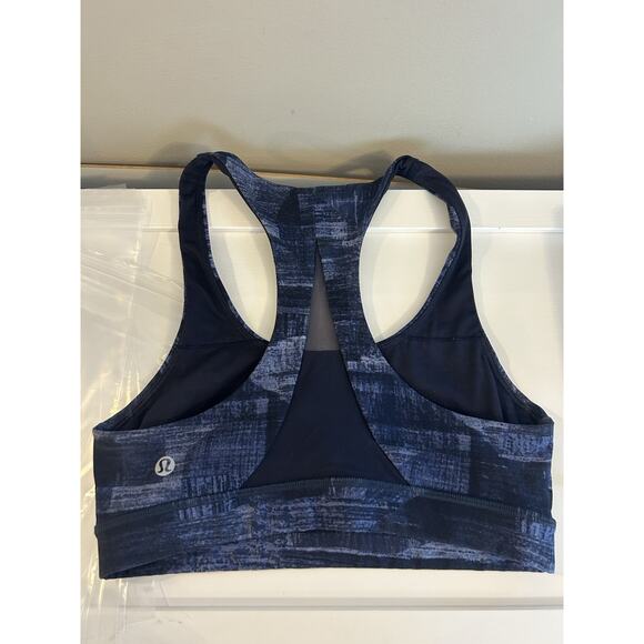Lululemon Train Times Bra Illuminate Multi Blue/ Black size 4 Mesh women - Picture 6 of 7